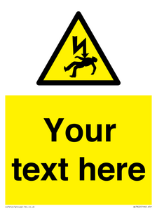 Custom Warning danger of death by electrocution